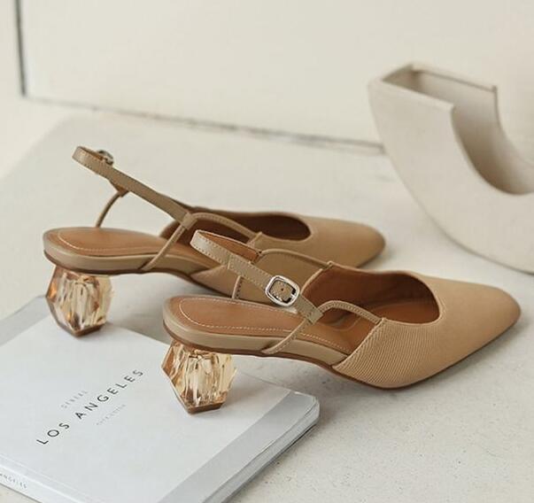 Simple Women's Square Toe Medium Thick Toe Toe Sandals