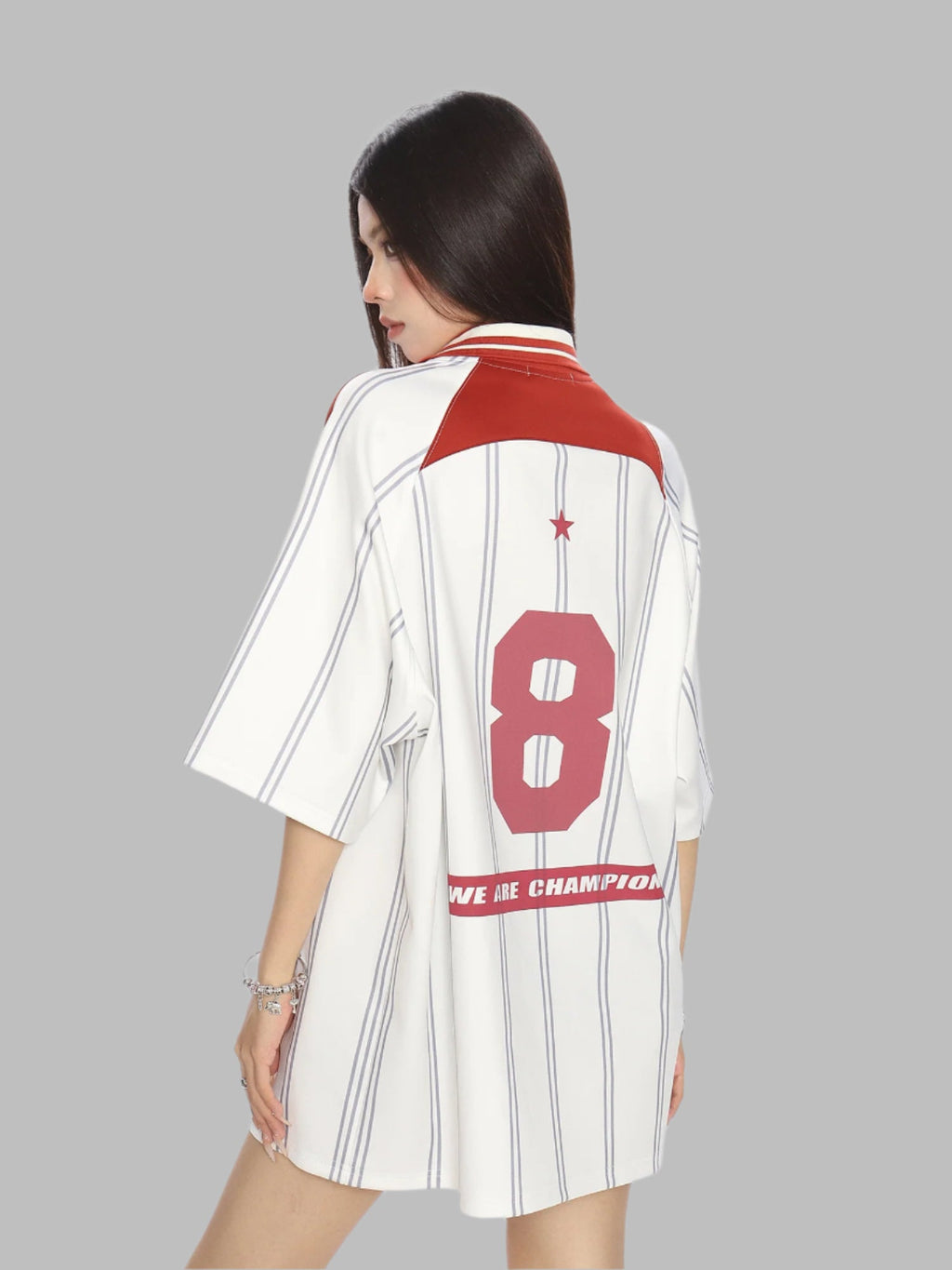 Sports Style Jersey Short-sleeved Casual Top Trendy Women