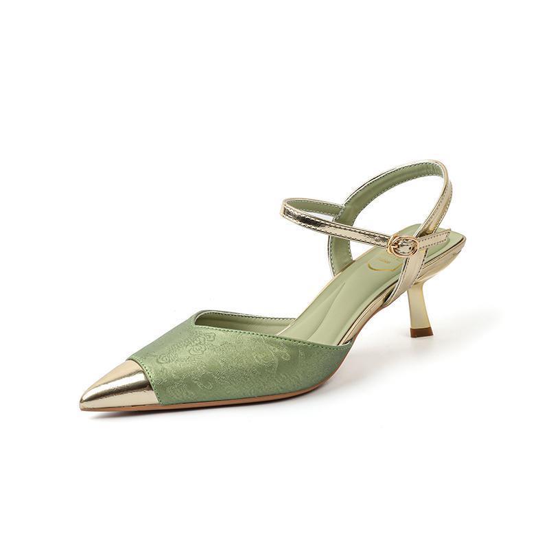 Women's Shoes Real Leather High-heeled Sandal Pointed Toe
