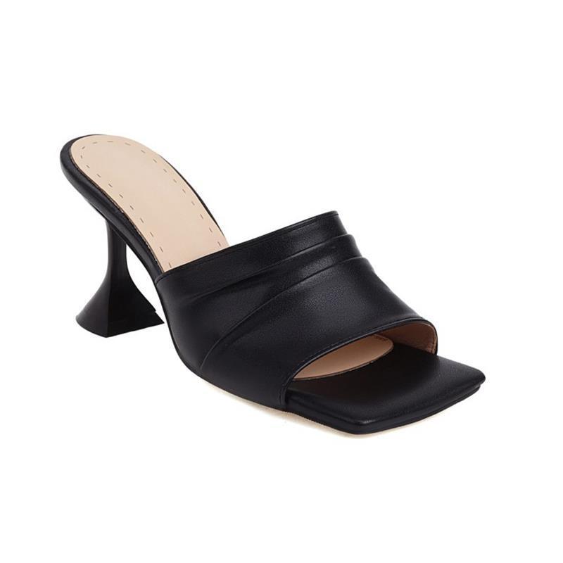 Summer Open-toe Square-headed Lady's Sandals And Slippers