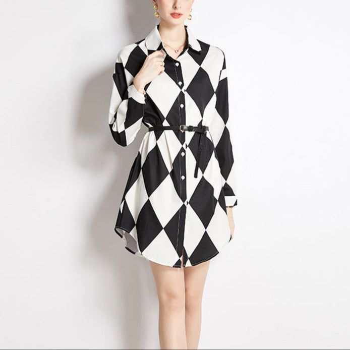 Top Lapel Shirt Printed Long