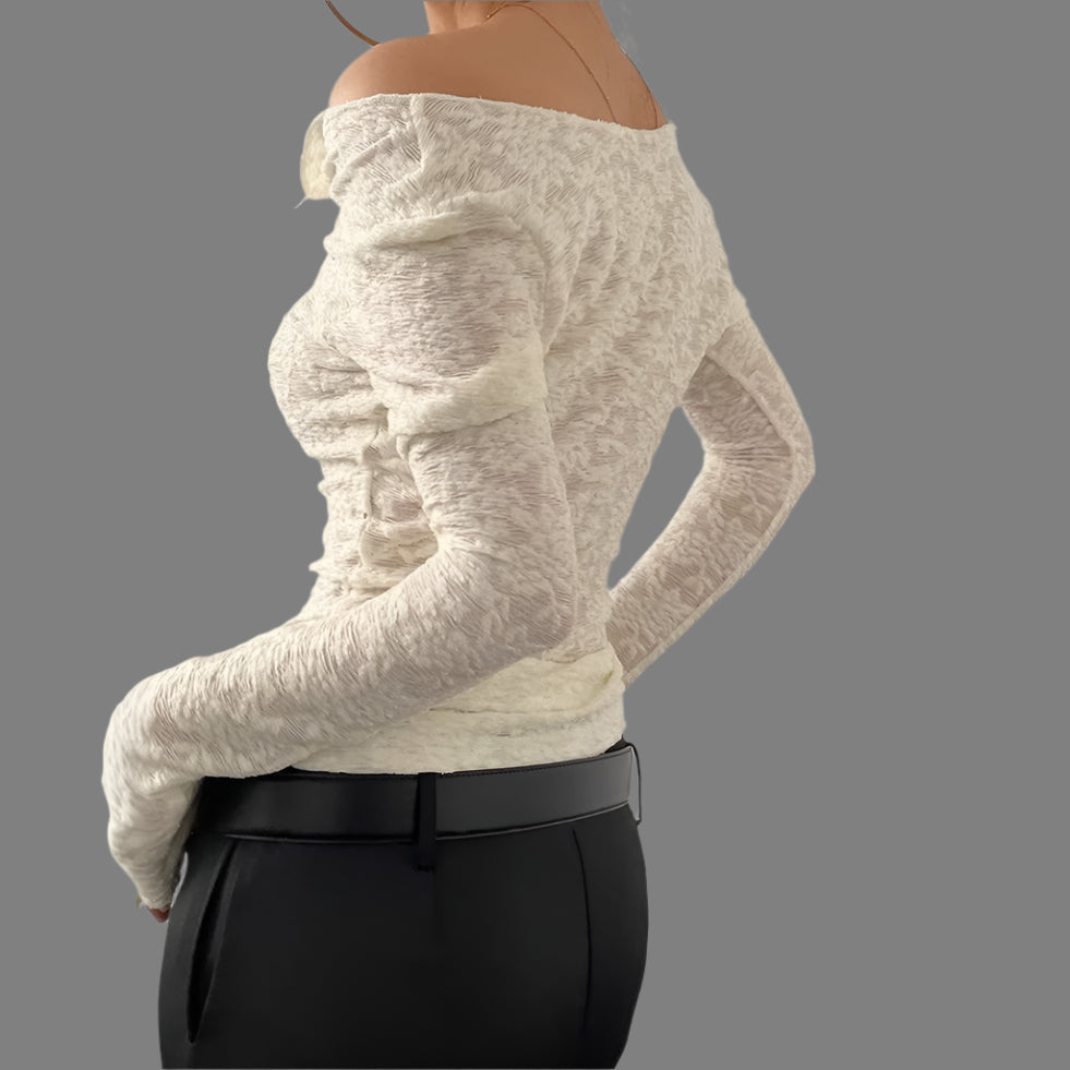 Sexy Pure Lace Light Breathable Long Sleeves Cardigan T-shirt