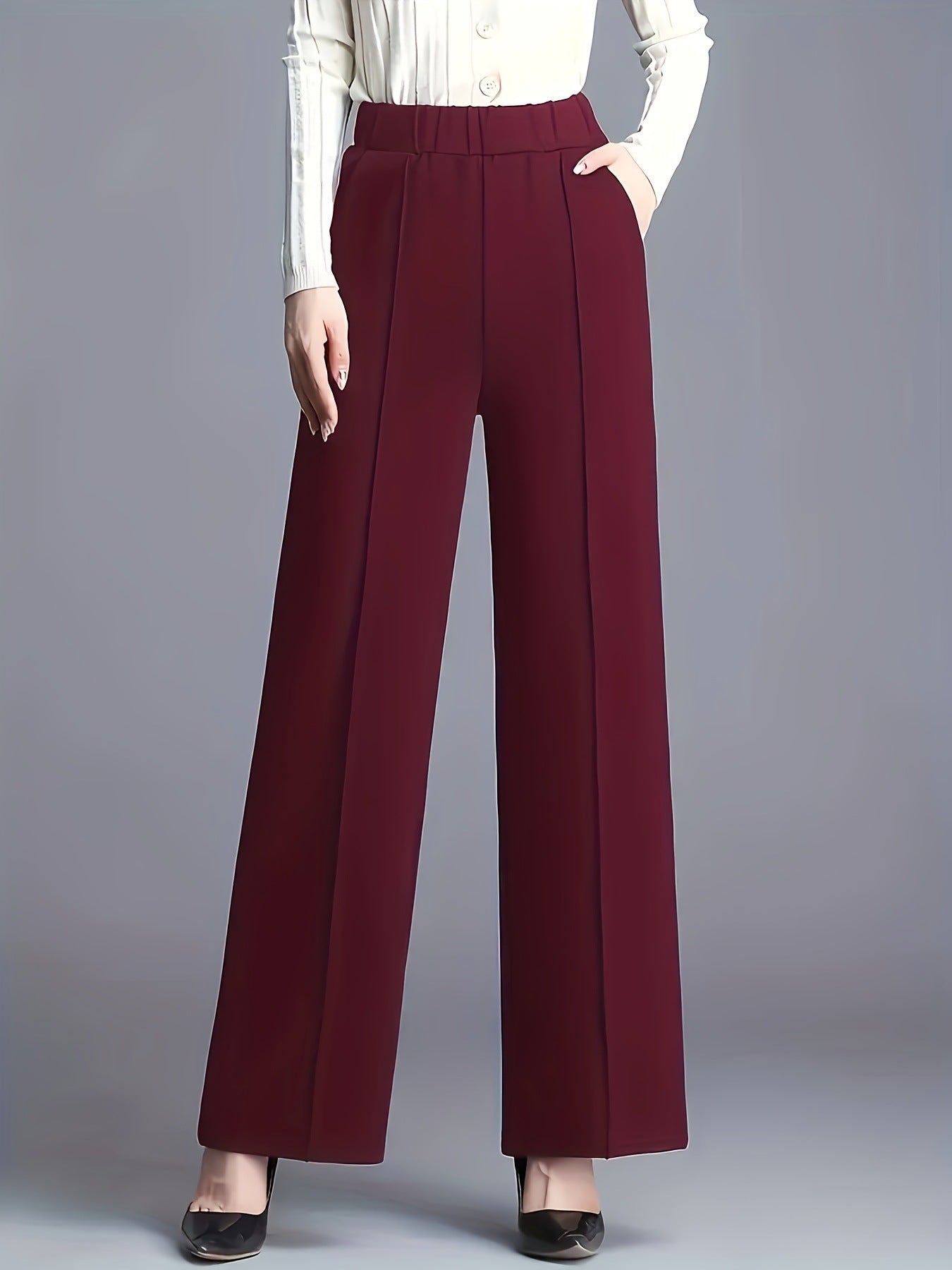 Women's Solid Color Straight Casual Pants