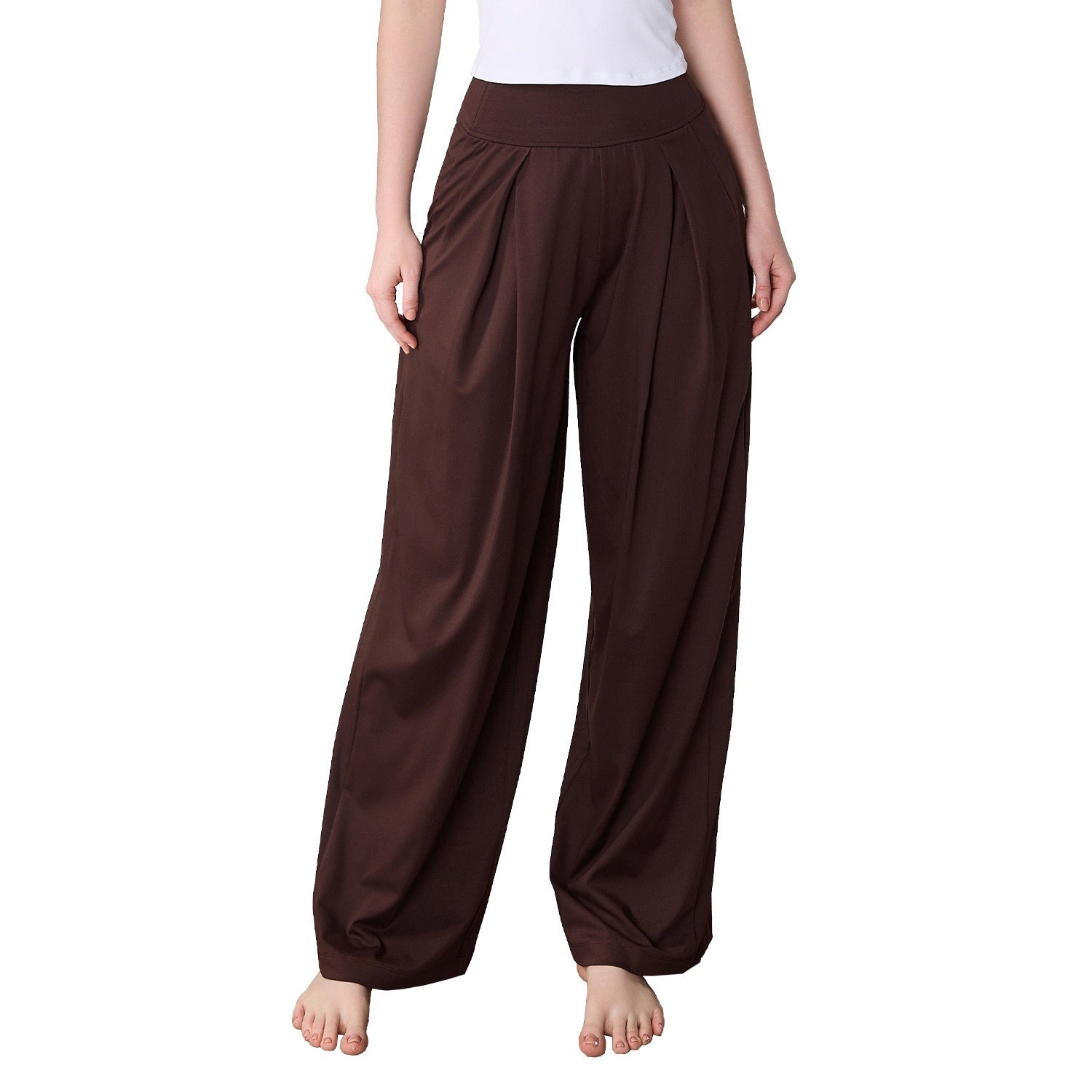 Loose Wide-leg Straight Pants Women's High Waist Yoga Trousers