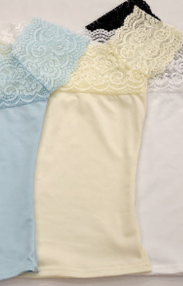 Pure Desire Style Design Lace Stitching Exposed Slim Top