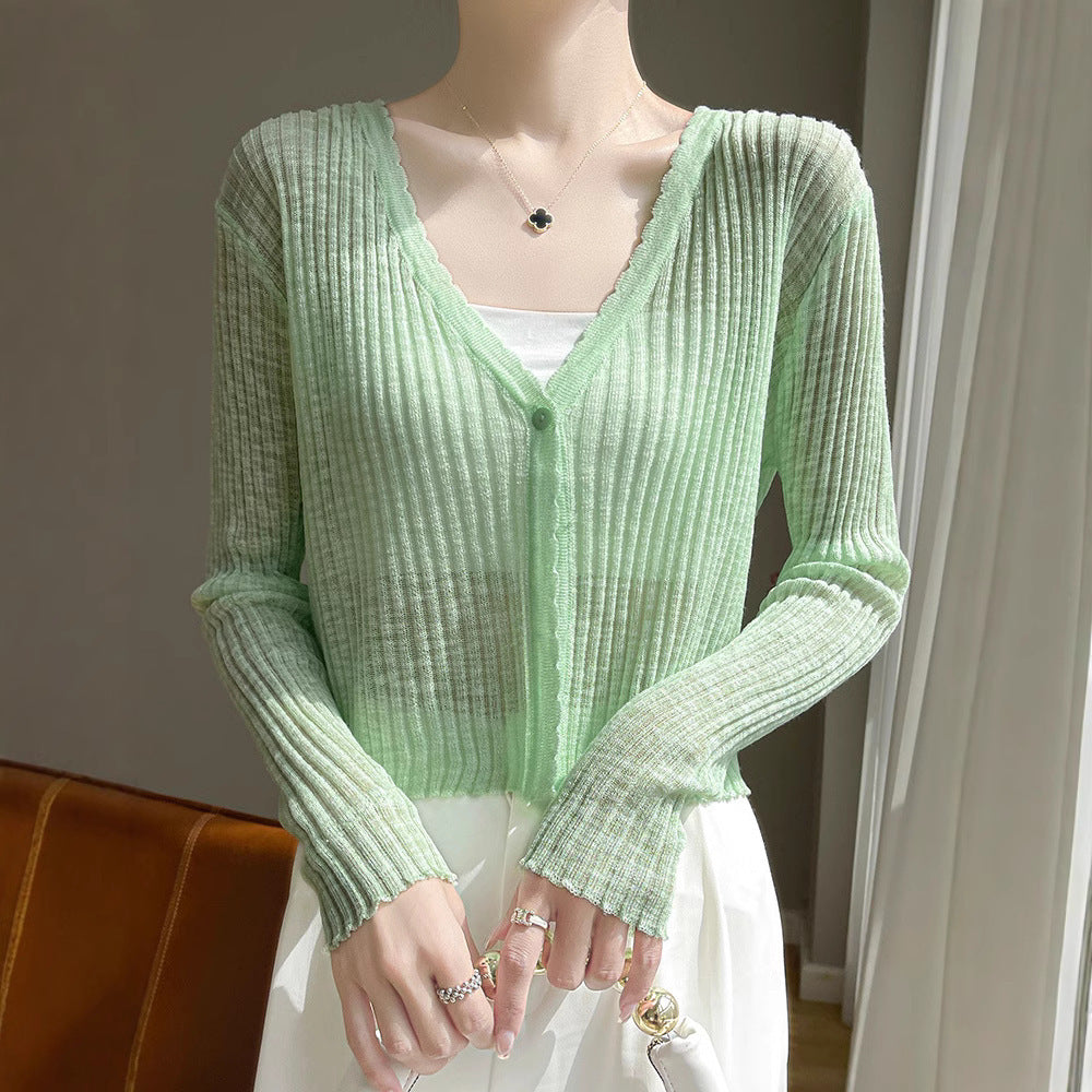 Women's Thin Coat Summer With Suspenders Outerwear Cover-up