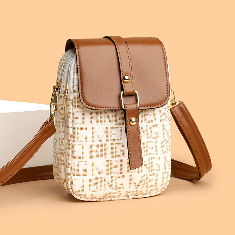 Soft Leather Retro Printed Mini Crossbody Bag