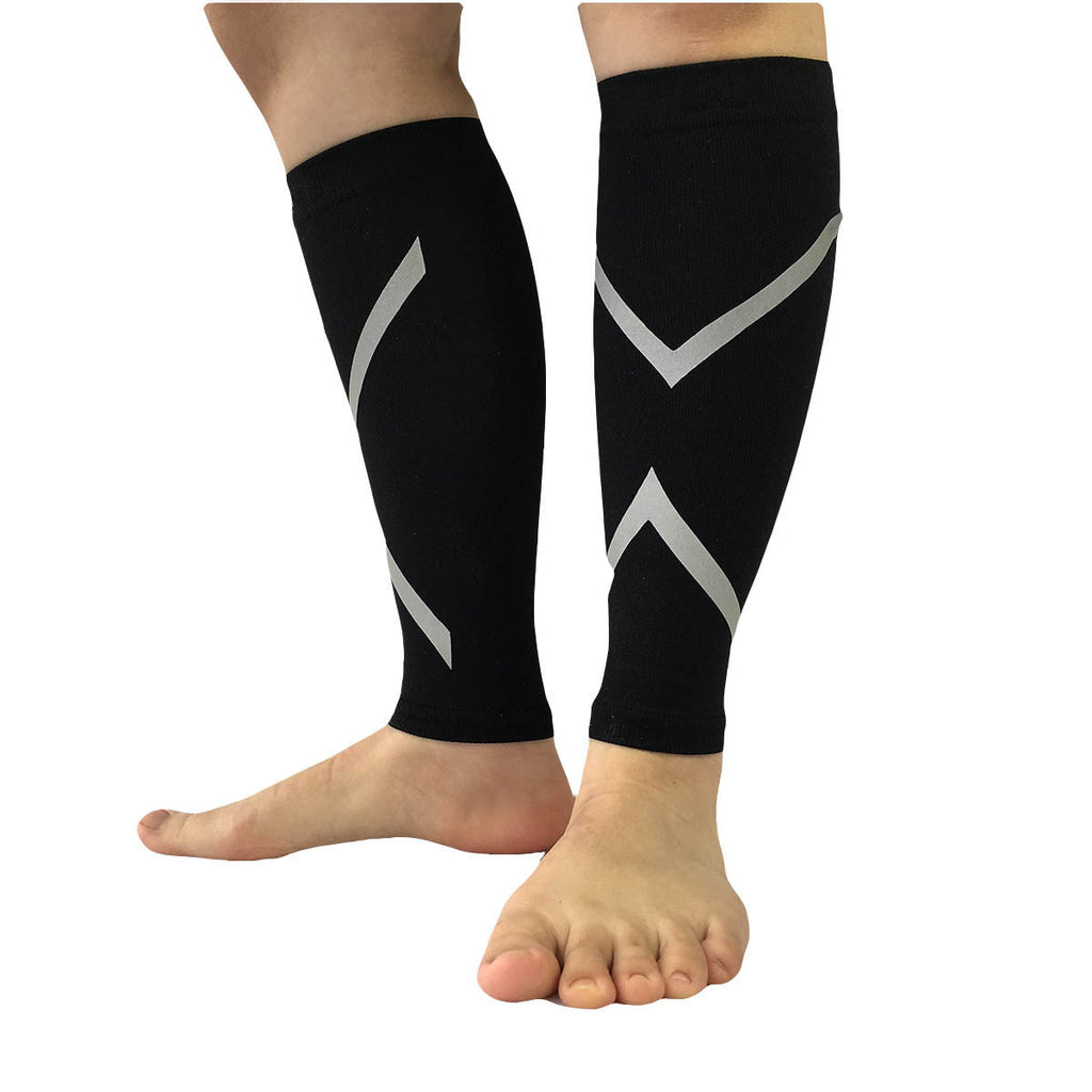Reflective Leg Guards For Night Running Pressure Compression Black Sports Calf Guard