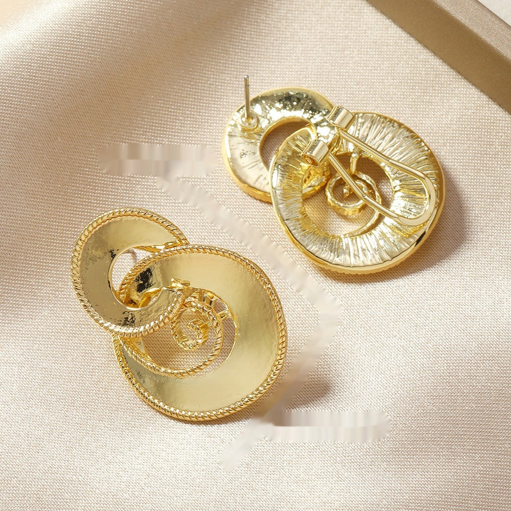 Geometric Gold-plated All-match Ginkgo Leaf Earrings