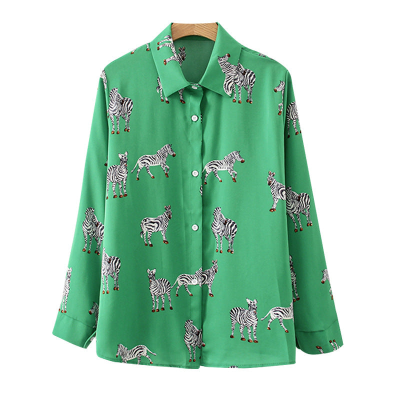 Fashion Printed Loose Slimming Long Sleeves Shirt Women's Shirt