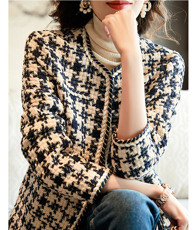 Classic Style Soft Tweed Coat For Women