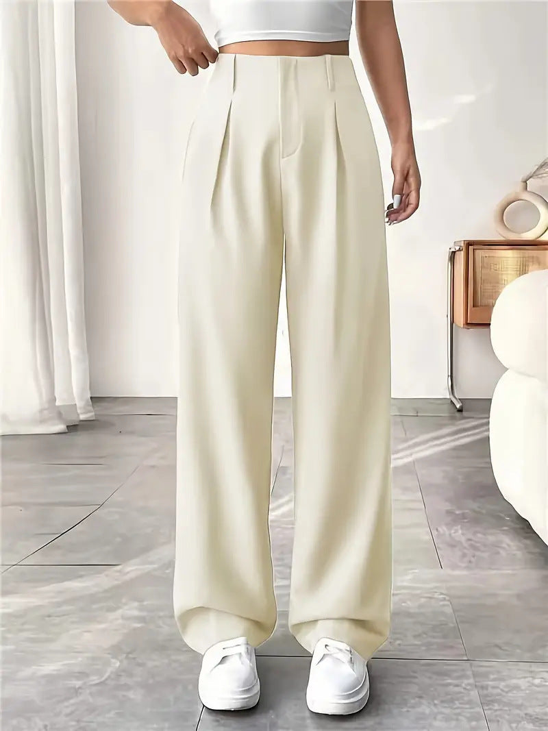 Autumn And Winter High Waist All-matching Wide Leg Leisure Suit Pants For Women