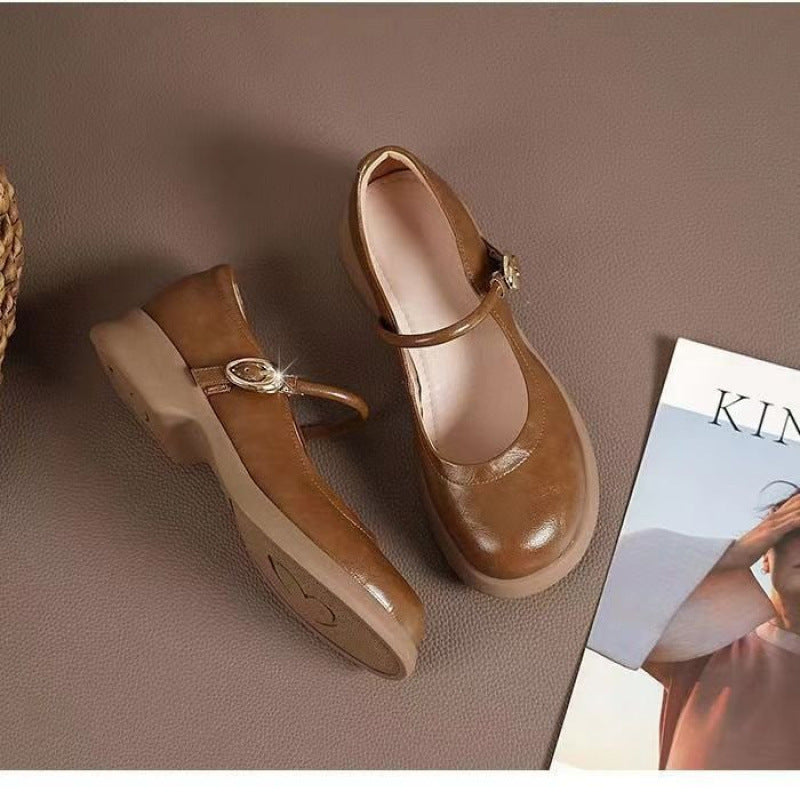 Flat Fairy Style One-suit Skirt Cheongsam Leather Shoes