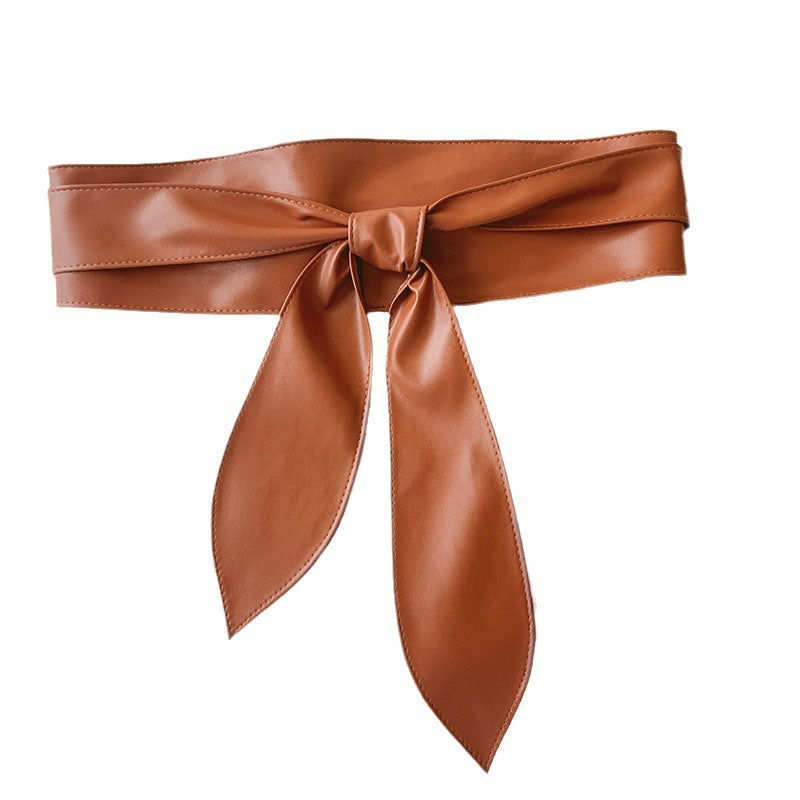 PU Wide Belt Coat Decoration Bandage Waist Seal With Dress