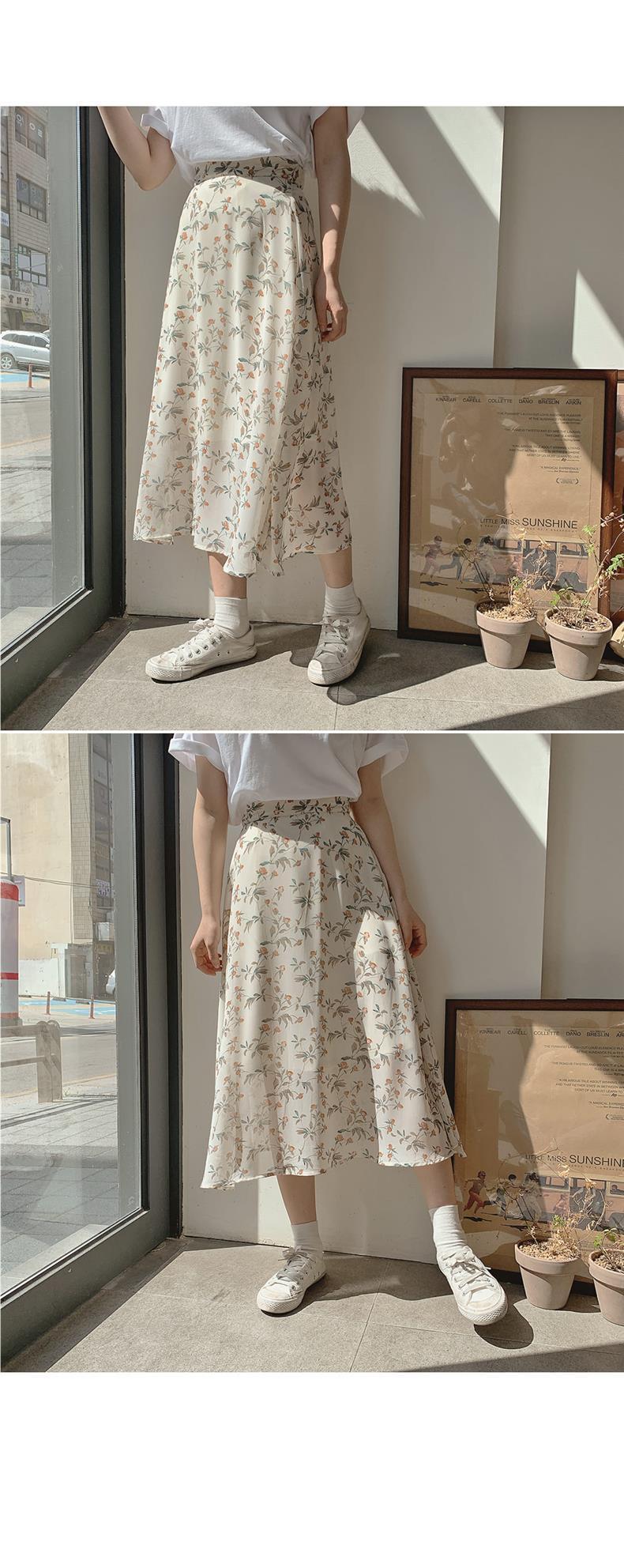 Women's Summer Mid-length High Waist Drooping Chiffon Dress