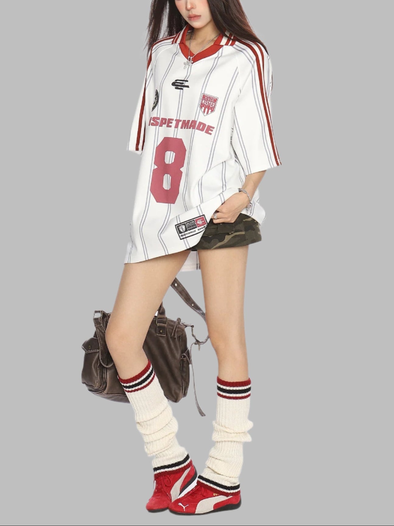 Sports Style Jersey Short-sleeved Casual Top Trendy Women