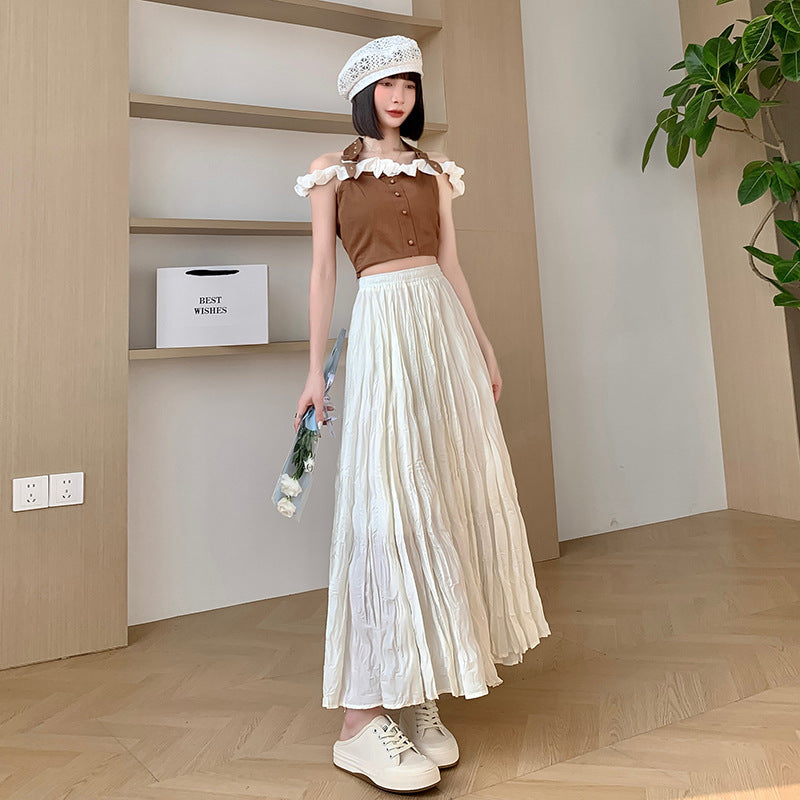 Fashion Skirt Women's Mid-length Pleated All-match Dress