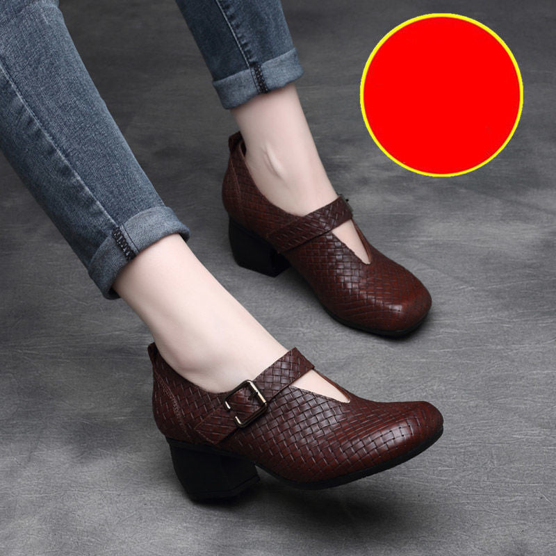 Women's Summer New Retro Square Toe Shoes