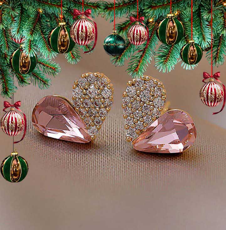 Ins Simple Little Peach Heart Temperament High-end Earrings